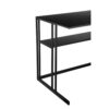 Femi 47 Inch Office Desk with Shelf, Open Steel Base, Modern Black Finish