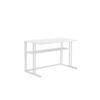 Femi 47 Inch Office Desk with Shelf, Open Steel Base, Modern White Finish