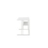 Femi 47 Inch Office Desk with Shelf, Open Steel Base, Modern White Finish