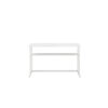 Femi 47 Inch Office Desk with Shelf, Open Steel Base, Modern White Finish