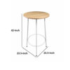 Neni 42 Inch Bar Table, Round Natural Brown Wood Top, Modern White Metal