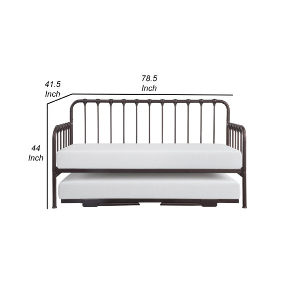 150220266991b81b7172c.jpeg Ziva Daybed with Lift Up Trundle, Dark Bronze Metal Frame, Folding Legs