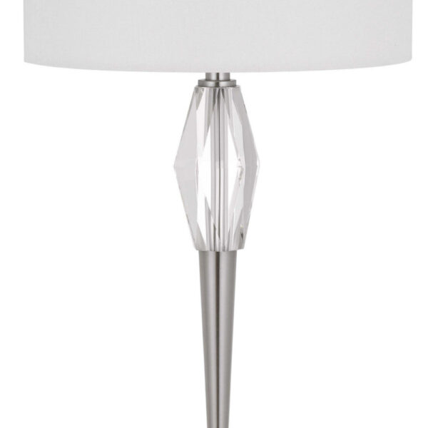 150220266991b8976ba8c.jpeg 32 Inch Table Lamp with White Drum Shade, Marble Base, Brushed Steel