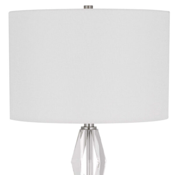 150220266991b899dbf33.jpeg 32 Inch Table Lamp with White Drum Shade, Marble Base, Brushed Steel