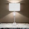 150220266991b8a22546c.jpeg 32 Inch Table Lamp with White Drum Shade, Marble Base, Brushed Steel