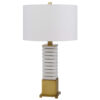 150220266991b8bdd140d.jpeg 28 Inch Table Lamp, White Drum Hardback, Marble and Antique Brass Finish