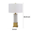 150220266991b8c893dc2.jpeg 28 Inch Table Lamp, White Drum Hardback, Marble and Antique Brass Finish