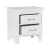 150220266991b97cac482.jpeg Candy 25 Inch Nightstand, 2 Drawers, Nickel Bar Handles, White Solid Wood