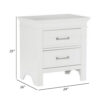 150220266991b98165ce1.jpeg Candy 25 Inch Nightstand, 2 Drawers, Nickel Bar Handles, White Solid Wood