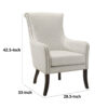 33 Inch Accent Armchair, Diamond Stitched Design, Beige Textured Polyester