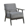 150220266991b9c0e667f.jpeg Tira 32 Inch Accent Chair, Channel Stitched, Gray Velvet, Solid Wood Frame