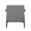 150220266991b9c96d10e.jpeg Tira 32 Inch Accent Chair, Channel Stitched, Gray Velvet, Solid Wood Frame