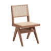 Tina 22 Inch Side Dining Chair Set of 2, Woven Rattan, Natural Brown Wood