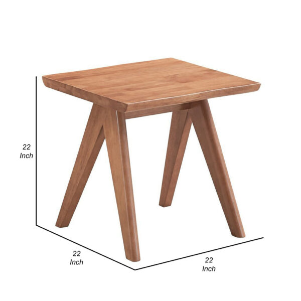 150220266991ba807aee5.jpeg Tina 22 Inch Side End Accent Table, Angled Legs, Natural Wood Brown Finish