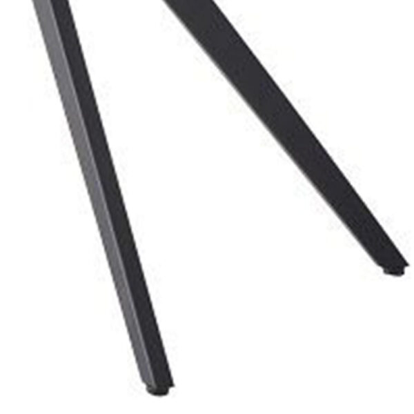 24 Inch Swivel Side Chair, Light Blue Leather Upholstery, Black Legs