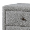 150220266991ba934876d.jpeg Lyno 20 Inch Nightstand, 2 Drawers, Brown Legs, Gray Boucle Upholstery
