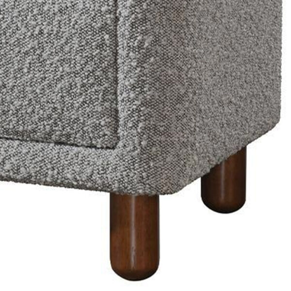 150220266991ba96a5e55.jpeg Lyno 20 Inch Nightstand, 2 Drawers, Brown Legs, Gray Boucle Upholstery