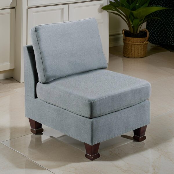 150220266991babca281c.jpeg Remy 32 Inch Modular Armless Sofa Chair, Soft Gray Chenille, Solid Wood