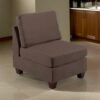 150220266991bb79505b0.jpeg Remy 32 Inch Modular Armless Sofa Chair, Soft Brown Chenille, Solid Wood