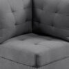 Lemy 32 Inch Modular Corner Sofa Chair, Tufted Gray Upholstery, Solid Wood