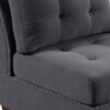 Lemy 32 Inch Modular Armless Sofa Chair, Tufted Gray Upholstery, Solid Wood
