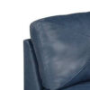 Samy 37 Inch Modular Armless Sofa Chair, Blue Faux Leather, Solid Wood
