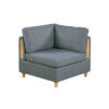 Gimy 37 Inch Modular Corner Sofa Chair, Gray Dorris Upholstery, Wood