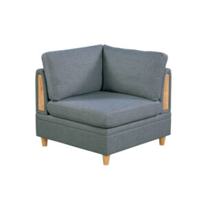 150220266991bbedc4dbd.jpeg Gimy 37 Inch Modular Corner Sofa Chair, Gray Dorris Upholstery, Wood