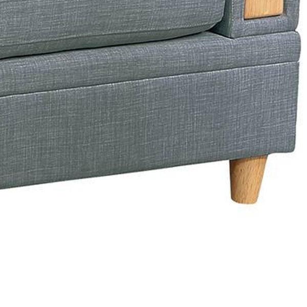 Gimy 37 Inch Modular Armless Sofa Chair, Gray Dorris Upholstery, Wood