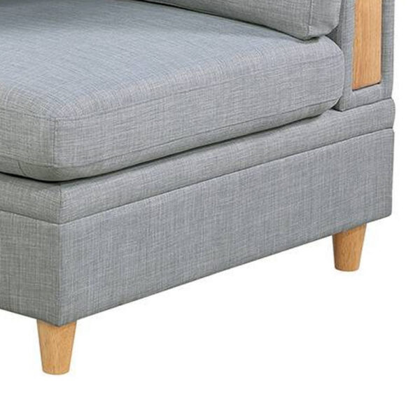 150220266991bc28adb8d.jpeg Gimy 37 Inch Modular Corner Sofa Chair, Light Gray Dorris Fabric, Wood