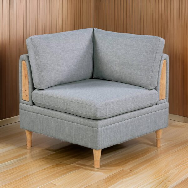 150220266991bc2c82171.jpeg Gimy 37 Inch Modular Corner Sofa Chair, Light Gray Dorris Fabric, Wood