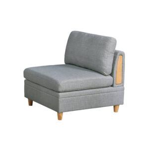 150220266991bc46b9a0f.jpeg Gimy 37 Inch Modular Armless Sofa Chair, Light Gray Dorris Fabric, Wood