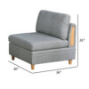 150220266991bc4dc8b68.jpeg Gimy 37 Inch Modular Armless Sofa Chair, Light Gray Dorris Fabric, Wood