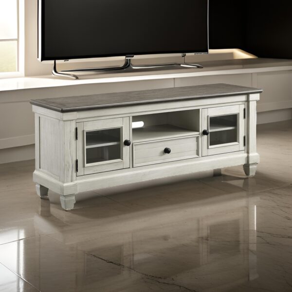 150220266991bc98005d5.jpeg Rome 64 Inch TV Media Entertainment Console, White, Brown, Solid Wood