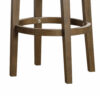Bara 31 Inch Swivel Barstool, Brown Round Faux Leather Seat, Set of 2