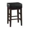 150220266991bd9bea918.jpeg Vin 26 Inch Counter Height Stool, Black Faux Leather Seat, Dark Brown, Set of 2