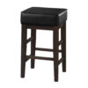 150220266991bd9f39ad0.jpeg Vin 26 Inch Counter Height Stool, Black Faux Leather Seat, Dark Brown, Set of 2
