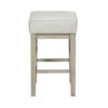 Vin 26 Inch Counter Height Stool, White Faux Leather Seat, Wood, Set of 2