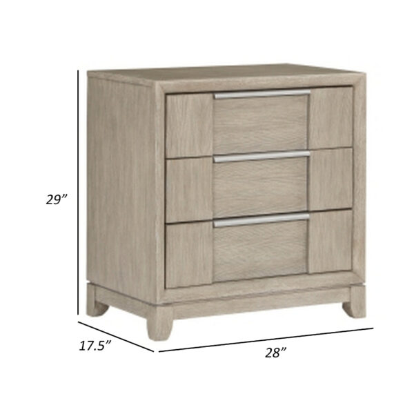 150220266991be424e944.jpeg Owen 29 Inch Nightstand, 3 Drawers, USB Charging Port, Light Beige Wood