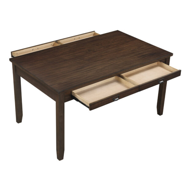 Humpty 60 Inch Dining Table, Rectangular Top, 2 Drawers, Cherry Brown Wood