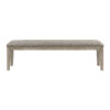 Ruth 64 Inch Bench, Nailhead Trim, Polyester Upholstery, Gray Solid Wood