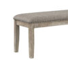 Ruth 64 Inch Bench, Nailhead Trim, Polyester Upholstery, Gray Solid Wood