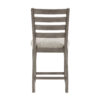 150220266991beda97649.jpeg Trea 26 Inch Counter Height Chair, Ladder Back, Polyester, Gray Wood, Set of 2