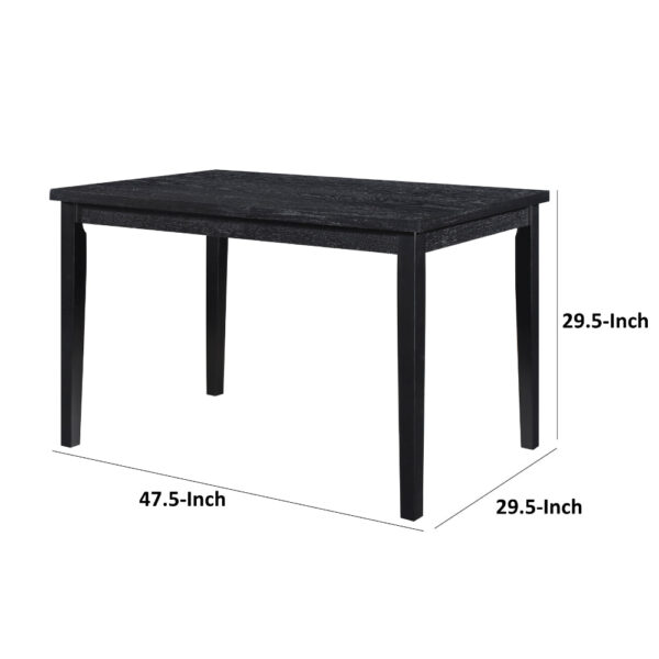 150220266991bef0f2044.jpeg Andy 48 Inch Dining Table, 4 Seater, Rectangular Top, Black Solid Wood