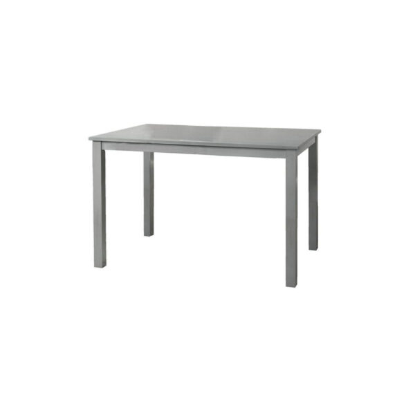 Zory 5pc Dining Table Set with 4 Cushioned Chairs, Beige Burlap, Gray Wood