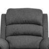 Fery 36 Inch Manual Recliner Chair, Gray Burlap, Cushioned Seat, Solid Wood