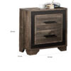 Nny 26 Inch Nightstand with 2 Drawers, Black Handles, Brown Wood Finish