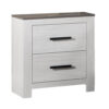 Kopa 26 Inch Nightstand with 2 Drawers, Black Handles, White Wood Finish