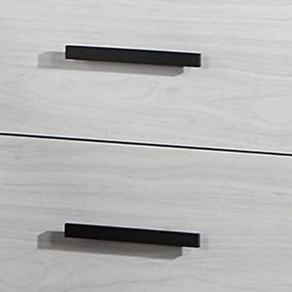 Kopa 26 Inch Nightstand with 2 Drawers, Black Handles, White Wood Finish