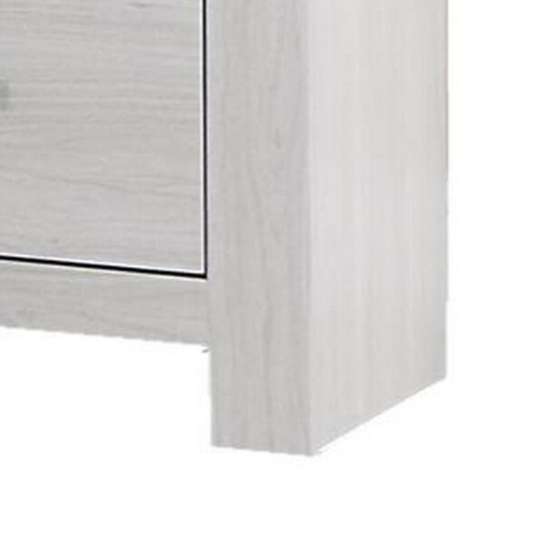 Kopa 26 Inch Nightstand with 2 Drawers, Black Handles, White Wood Finish